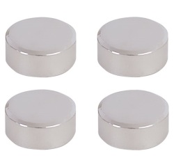 Fixation miroir - ronde - 20 mm - chrômé - lot de 4
