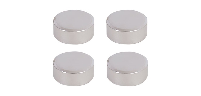 Fixation miroir - ronde - 20 mm - chrômé - lot de 4