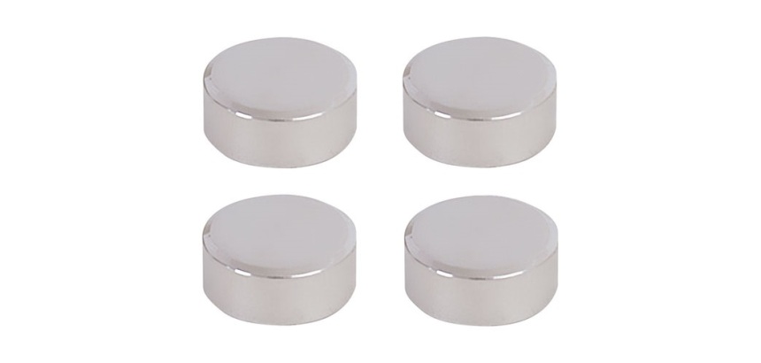 Fixation miroir - ronde - 20 mm - chrômé - lot de 4