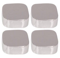 Fixation miroir - carré arrondis - 20 mm - chrômé - lot de 4