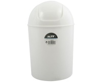 Poubelle salle de bain - 5 L à bascule ronde - blanc