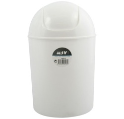 Poubelle salle de bain - 5 L à bascule ronde - blanc