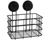 Etagère - panier de douche - à ventouse - noir mat