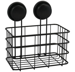 Etagère - panier de douche - à ventouse - noir mat