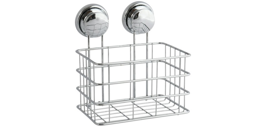 Etagère - panier de douche - à ventouse - acier chromé