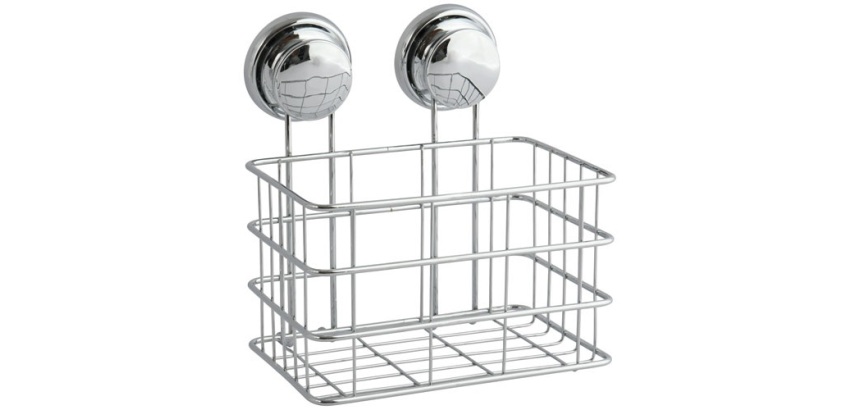 Etagère - panier de douche - à ventouse - acier chromé