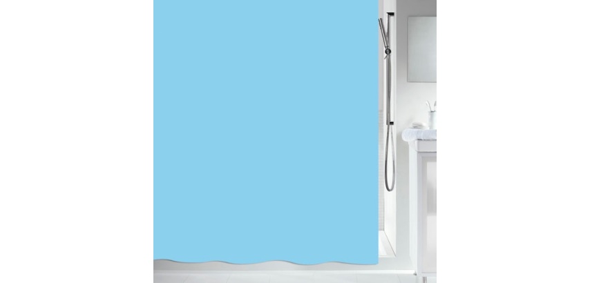 Rideau de douche - polyester - 180 x 200 cm - bleu