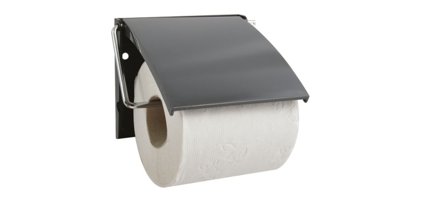 Porte rouleau - papier WC - mural - gris anthracite