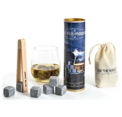 Lot 6 glaçons Granit + pince à glaçons en hêtre - Bleus de Bretagne