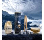 Lot 6 glaçons Granit + pince à glaçons en hêtre - Bleus de Bretagne