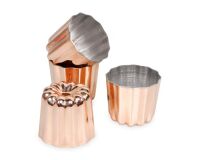 Lot de 4 moules à cannelés 4.5 cm en cuivre