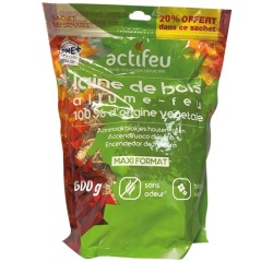 Allume-feu - laine de bois écologique - 500 g + 20 % gratuit