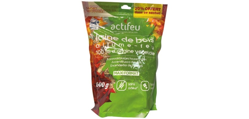 Allume-feu - laine de bois écologique - 500 g + 20 % gratuit