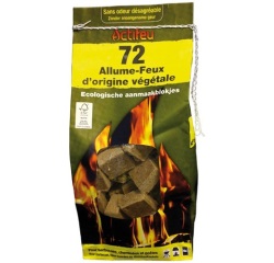 Allume-feu - écologique individuel - bois compressé - lot de 72