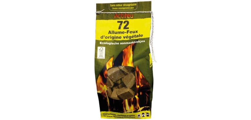Allume-feu - écologique individuel - bois compressé - lot de 72