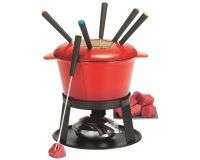 Service à fondue bourguignonne rouge