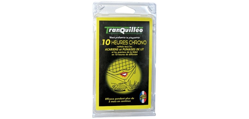 Plaquette - anti-punaises de lit - acariens - 10 heures chrono - lot de 2
