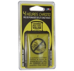 Plaquette - anti-punaises de lit pour valise 4 heures chrono