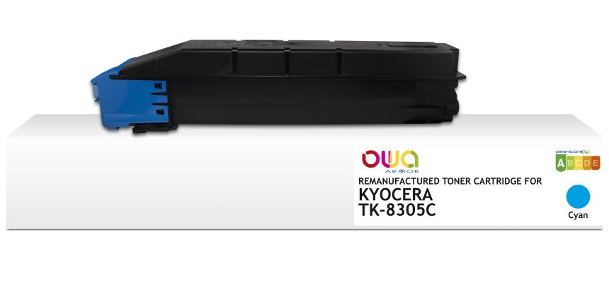 Toner remanufacturé OWA - standard - Cyan - pour KYOCERA TK-8305C