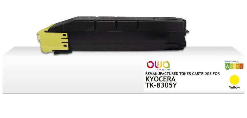 Toner remanufacturé OWA - standard - Jaune - pour KYOCERA TK-8305Y