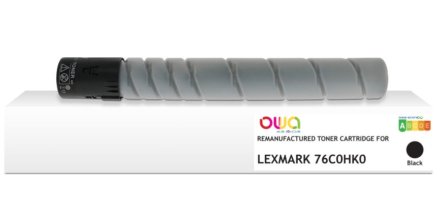 Toner remanufacturé OWA - standard - Noir - pour LEXMARK 76C0HK0