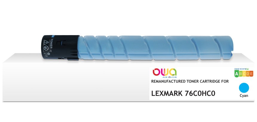 Toner remanufacturé OWA - standard - Cyan - pour LEXMARK 76C0HC0