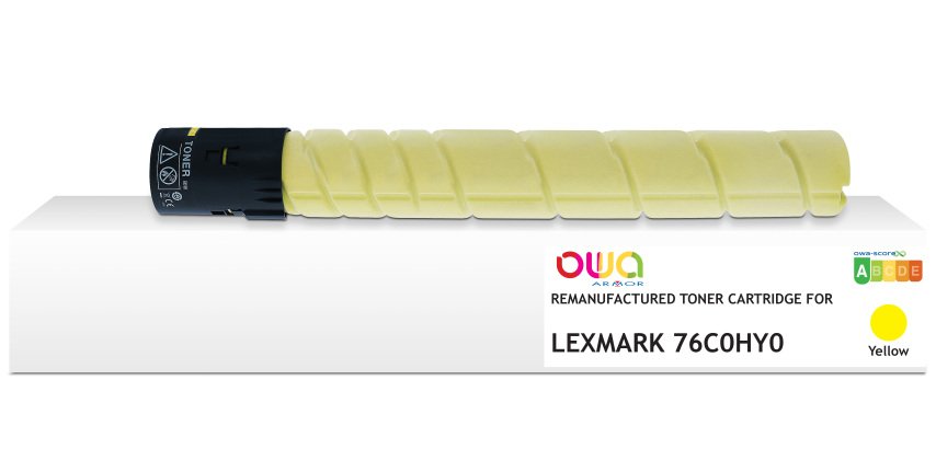 Toner remanufacturé OWA - standard - Jaune - pour LEXMARK 76C0HY0