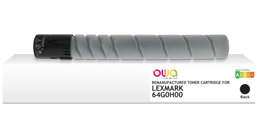 Toner remanufacturé OWA - standard - Noir - pour LEXMARK 64G0H00