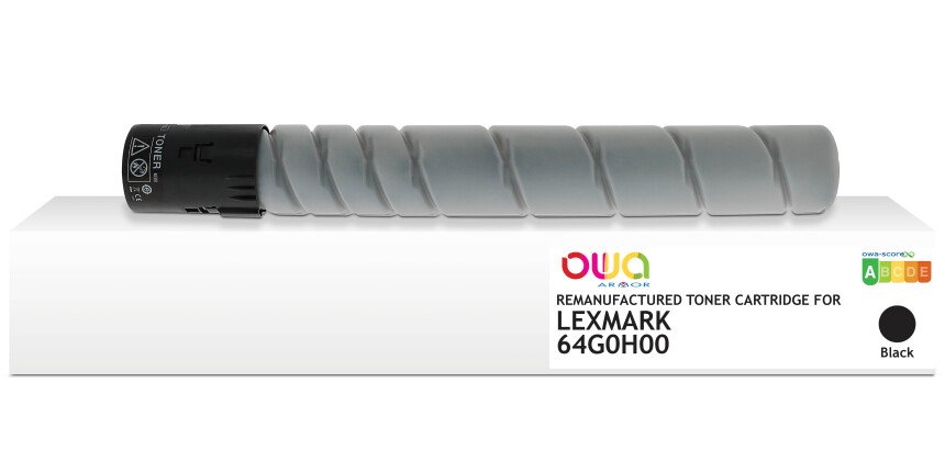 Toner remanufacturé OWA - standard - Noir - pour LEXMARK 64G0H00