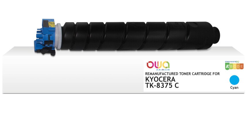 Toner remanufacturé OWA - standard - Cyan - pour KYOCERA TK-8375 C