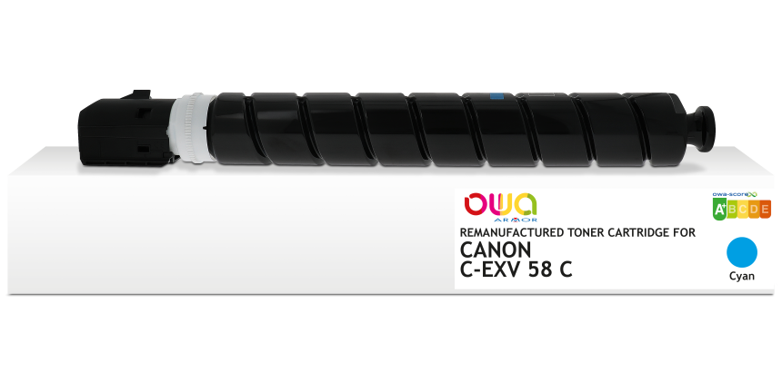 Toner remanufacturé OWA - standard - Cyan - pour CANON C-EXV 58 C