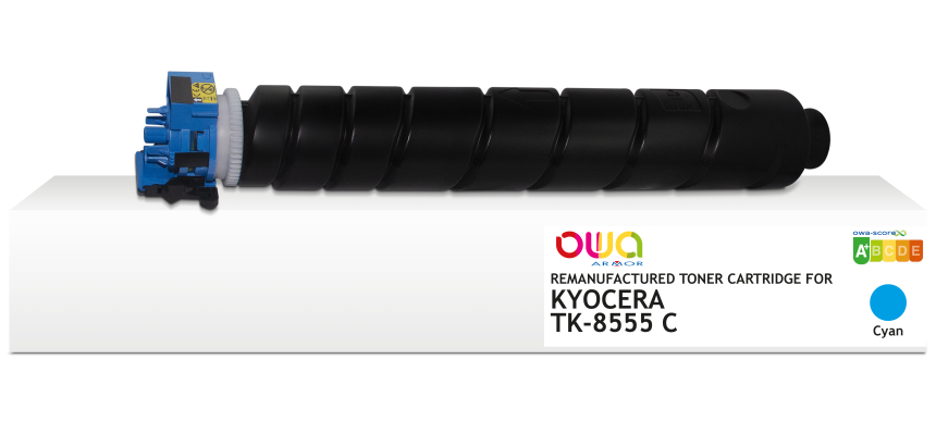 Toner remanufacturé OWA - standard - Cyan - pour KYOCERA TK-8555C