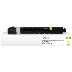 Toner remanufacturé OWA - standard - Jaune - pour CANON C-EXV54 Y, CANON C-EXV54 Y