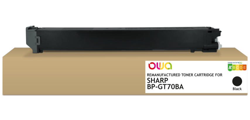 Toner remanufacturé OWA - standard - Noir - pour SHARP BP-GT70BA