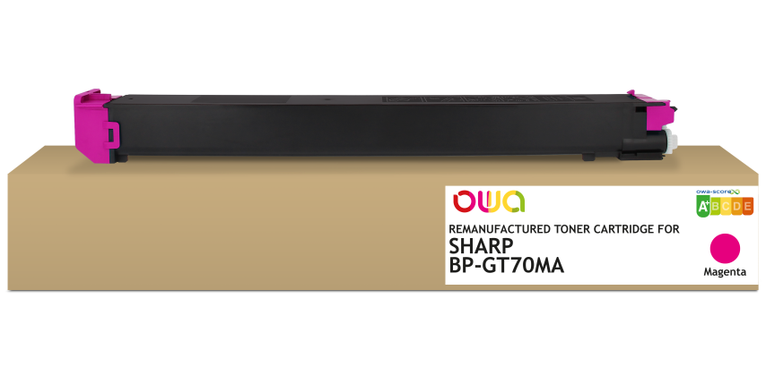 OWA Remanufactured Toner - Standard - Magenta - for SHARP BP-GT70MA