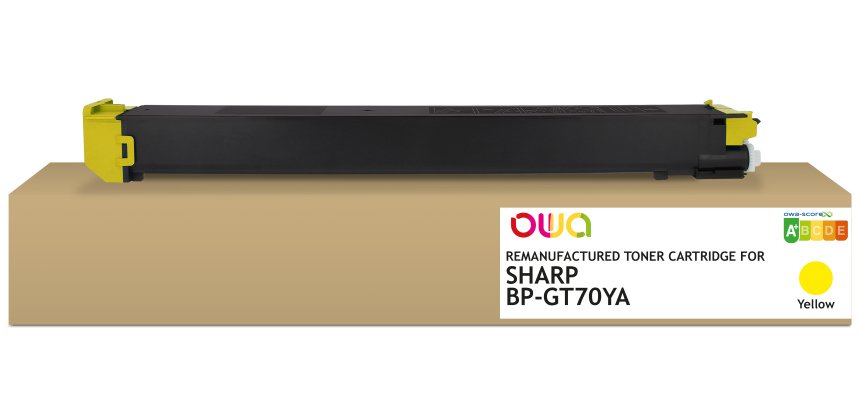Toner remanufacturé OWA - standard - Jaune - pour SHARP BP-GT70YA