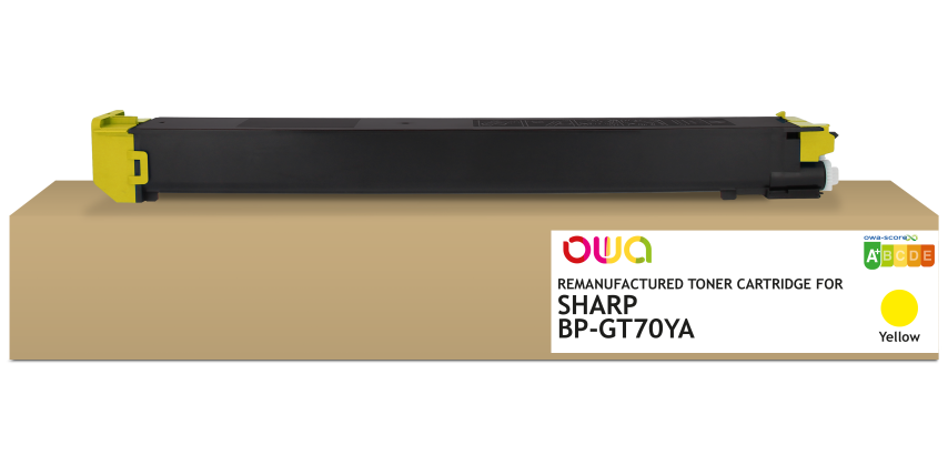 Toner remanufacturé OWA - standard - Jaune - pour SHARP BP-GT70YA