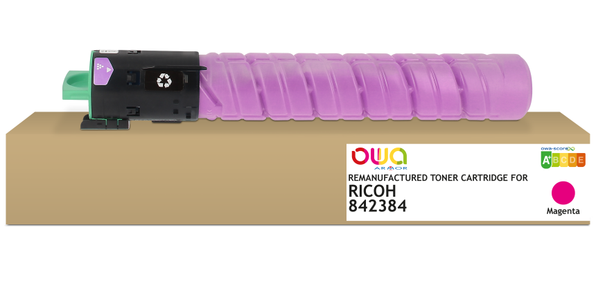Toner remanufacturé OWA - standard - Magenta - pour RICOH 842384, 842603