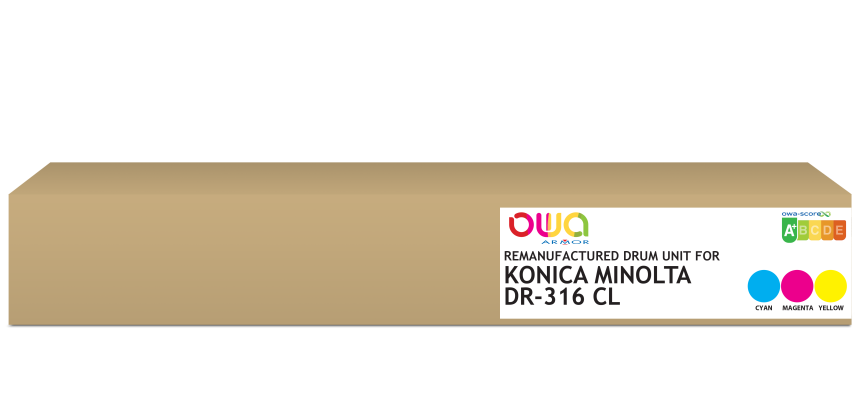 Tambour remanufacturé OWA - standard - 1x Cyan, 1x Magenta, 1x Yellow - pour KONICA MINOLTA DR-316CL