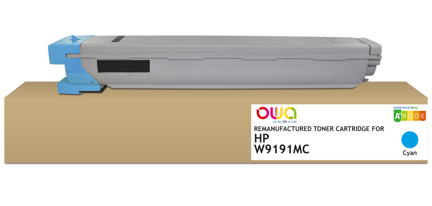 Toner remanufacturé OWA - standard - Cyan - pour HP W9191MC