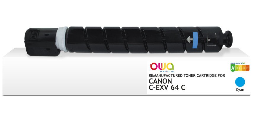 Toner remanufacturé OWA - standard - Cyan - pour CANON C-EXV64C