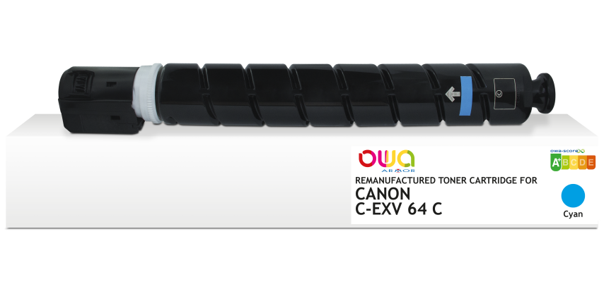 Toner remanufacturé OWA - standard - Cyan - pour CANON C-EXV64C