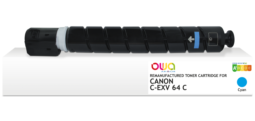 Toner remanufacturé OWA - standard - Cyan - pour CANON C-EXV 64