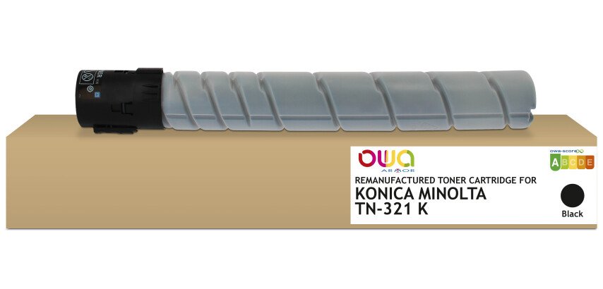 OWA Remanufactured Toner - Standard - Black - for KONICA MINOLTA TN-321K, DEVELOP A33K1D0, OLIVETTI B1036