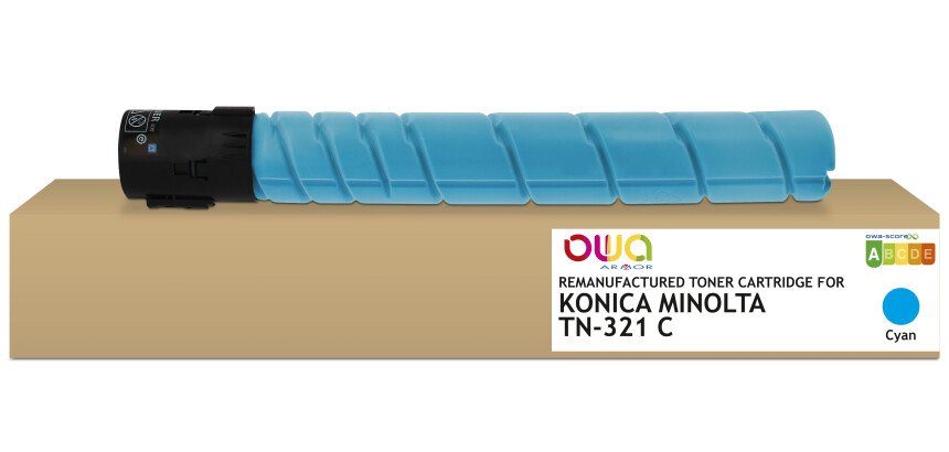 Toner remanufacturé OWA - standard - Cyan - pour KONICA MINOLTA TN-321 C, DEVELOP A33K4D0, OLIVETTI B1037, KONICA MINOLTA TN-321 C