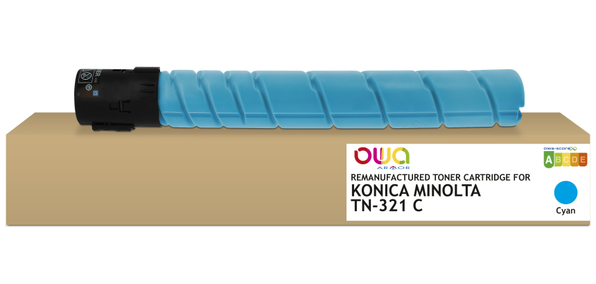 OWA Remanufactured Toner - Standard - Cyan - for KONICA MINOLTA TN-321C, DEVELOP A33K4D0, OLIVETTI B1037, KONICA MINOLTA TN-321C