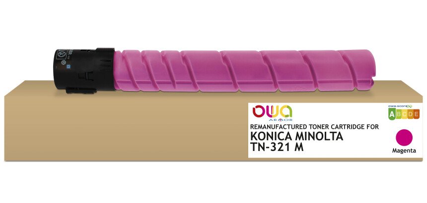 Toner remanufacturé OWA - standard - Magenta - pour KONICA MINOLTA TN-321 M, DEVELOP A33K3D0, OLIVETTI B1038