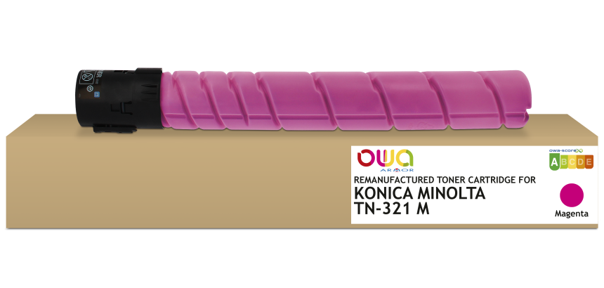 OWA Remanufactured Toner - Standard - Magenta - for KONICA MINOLTA TN-321 M, DEVELOP A33K3D0, OLIVETTI B1038