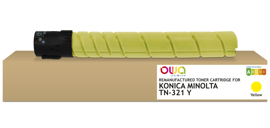 OWA Remanufactured Toner - Standard - Yellow - for KONICA MINOLTA TN-321Y, DEVELOP A33K2D0, OLIVETTI B1039