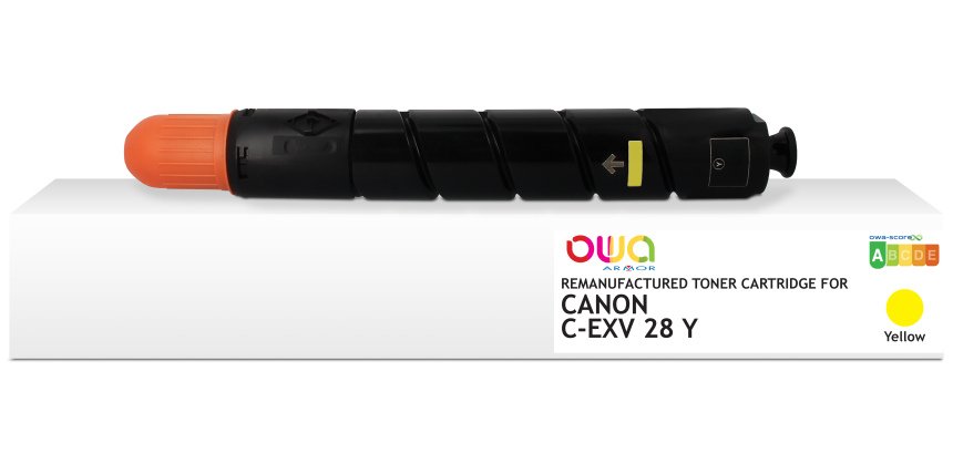 Toner remanufacturé OWA - standard - Jaune - pour CANON C-EXV28Y